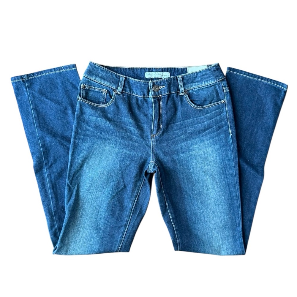 NWT Chico's Blue Straight Slim Leg Jeans Premium Denim Size 0